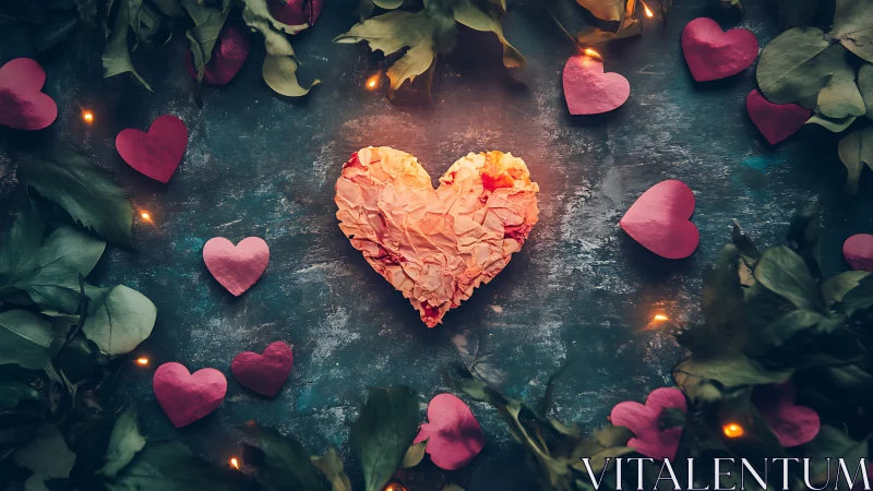 Valentine's Day Heart Composition with Roses.