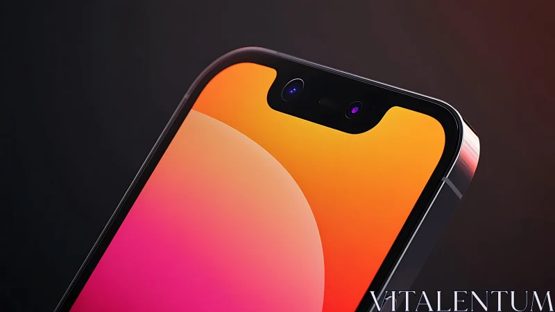 Smartphone with Dual Lens Camera and Gradient Display.