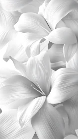 Monochrome Flower Petals. Organic Layered Forms in Grayscale.