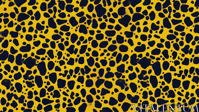 Yellow and black irregular spotted seamless pattern.