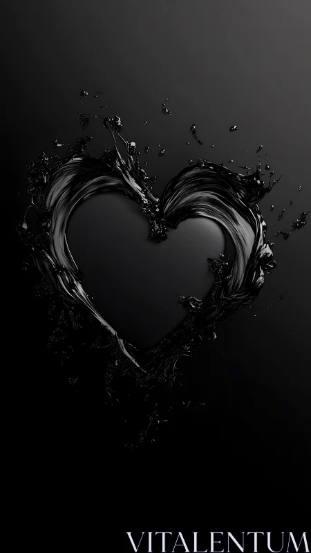 Liquid Heartbeat: Ink Love Echo in Monochrome.
