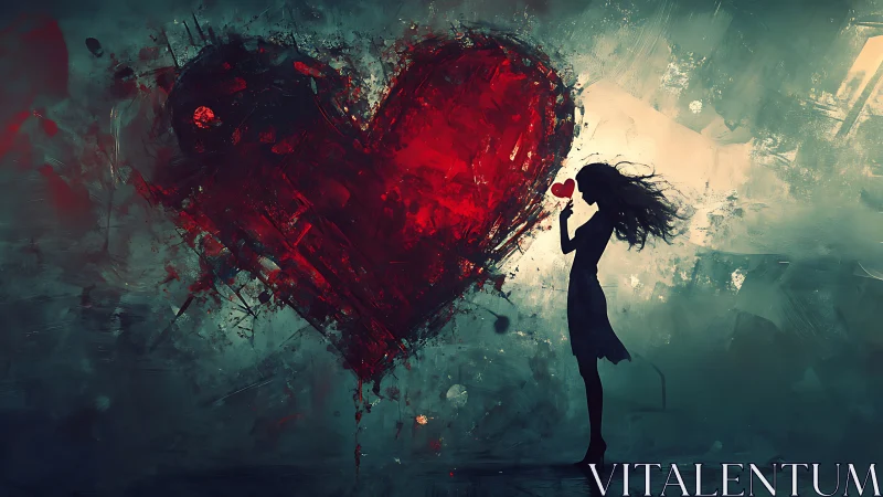 Silhouette and Heartbreak: A Woman's Emotional Journey.