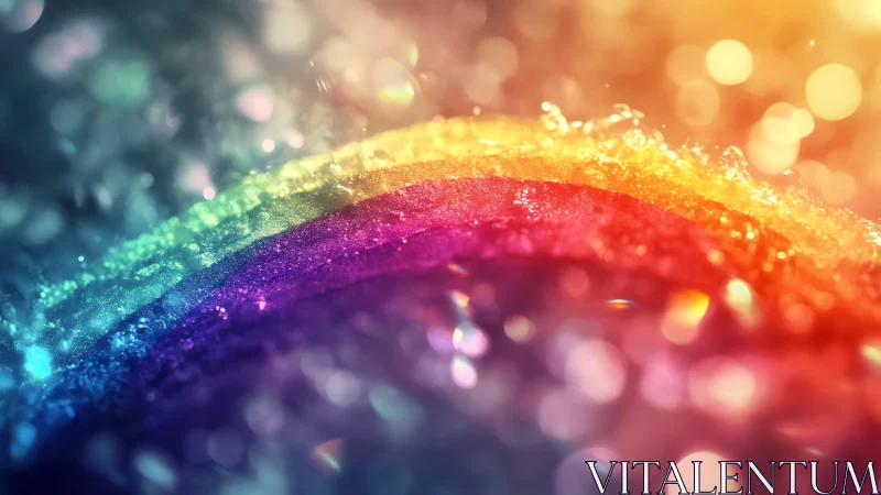 Glittering rainbow arcs glow softly in dreamy sparkling light