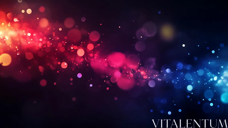 Vibrant bokeh light swirl in abstract cosmic digital art style.