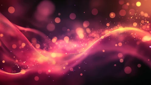 Glowing pink waves of light drifting through dreamy night.