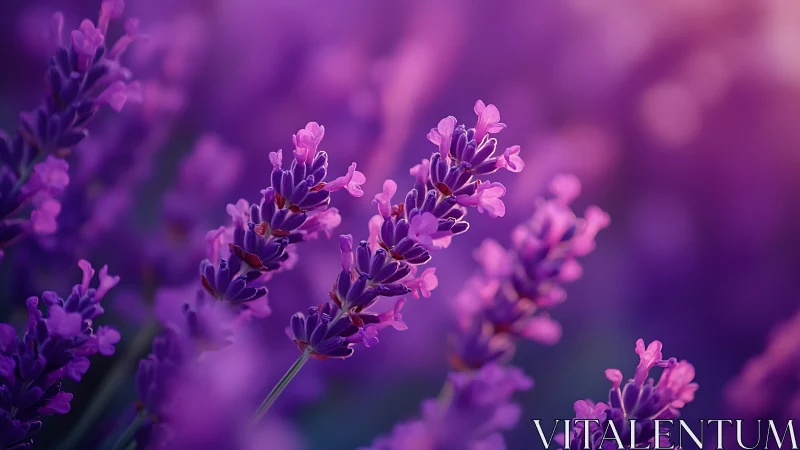 Lavender Flowers in Selective Focus Botanical Study