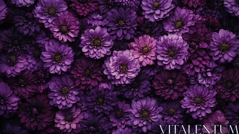 Purple Gerbera Daisies Dense Floral Composition.