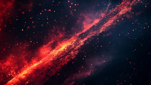 Stellar firestorm stream cuts through deep cosmic void