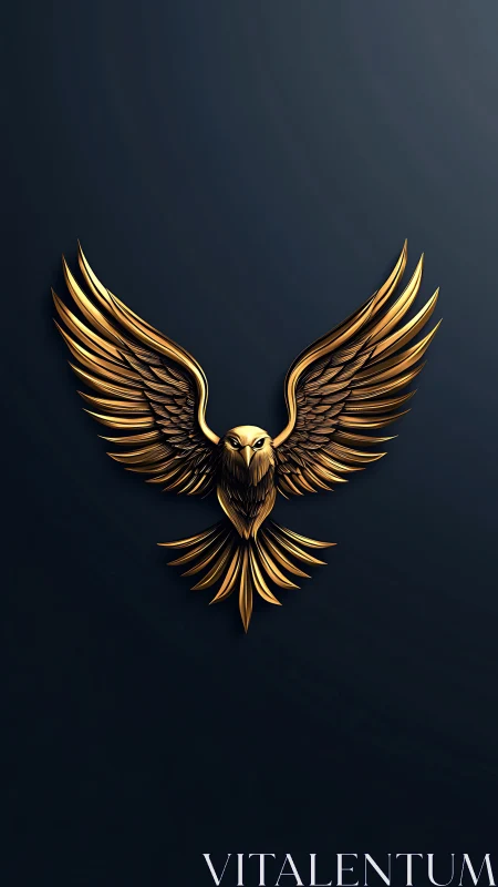 Sculpted golden eagle emblem rendered on deep matte background