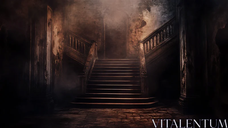 Haunted stairway quietly rehearses its next whispered legend