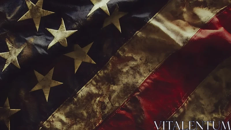 Weathered American flag fabric tells a quiet, enduring story