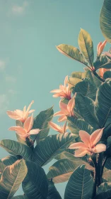 Coral Blooms Rise Against Turquoise Skies.