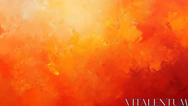 Fiery Orange and Yellow Abstract Oil Painting Background.