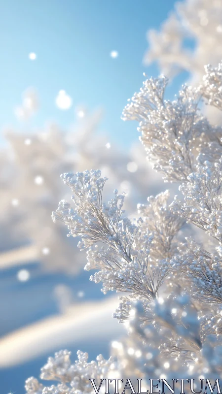 Winter branches whisper quietly in glittering frozen light