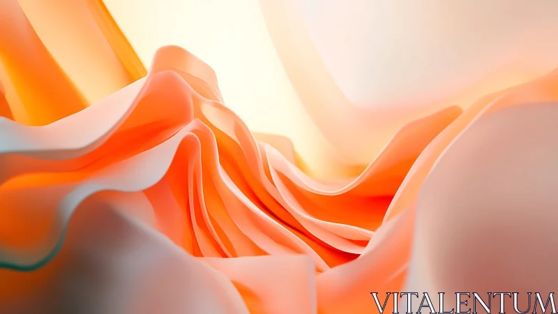 Sunlit flowing folds drift in soft orange abstraction.