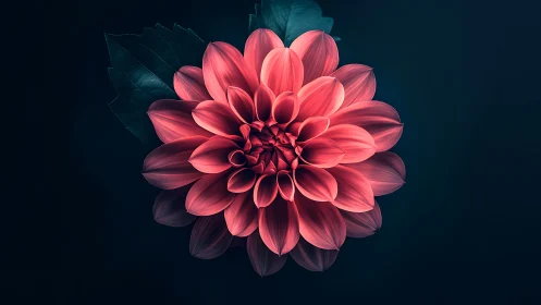 Luminous Dahlia: Digital Floral Study with Gradient Petals