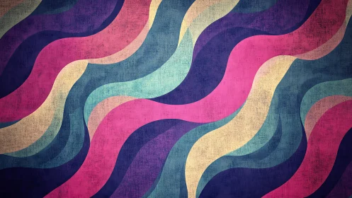 Colorful wavy stripes flow together in textured harmony