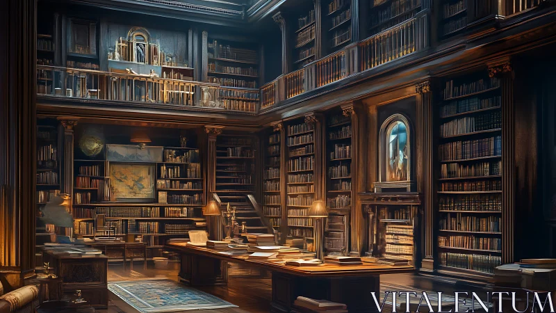 Quiet light spills over an old library filled with stories