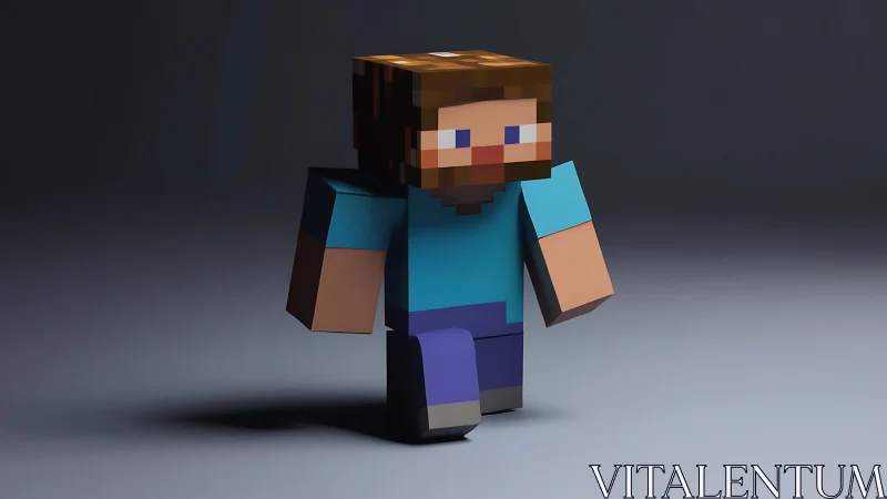 Blocky 3D humanoid game character on neutral background.