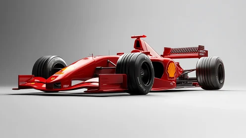 Red Formula 1 race car showcases streamlined aerodynamic power.