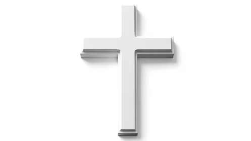 Quiet white cross design rests in soft, peaceful light