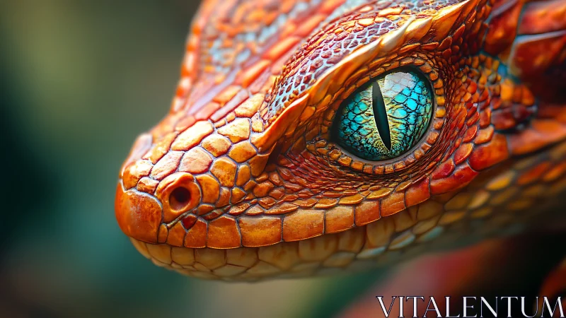 Vivid dragon eye glows with intricate, jewel-like scales