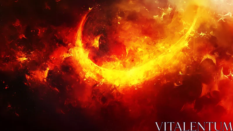 Intense Fire Explosion with Dynamic Yellow and Orange Flames.