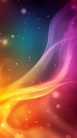 Glowing color waves drift softly through a dreamy night sky