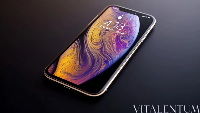 Premium Smartphone Display with Fluid Gradient Wallpaper Rendering.