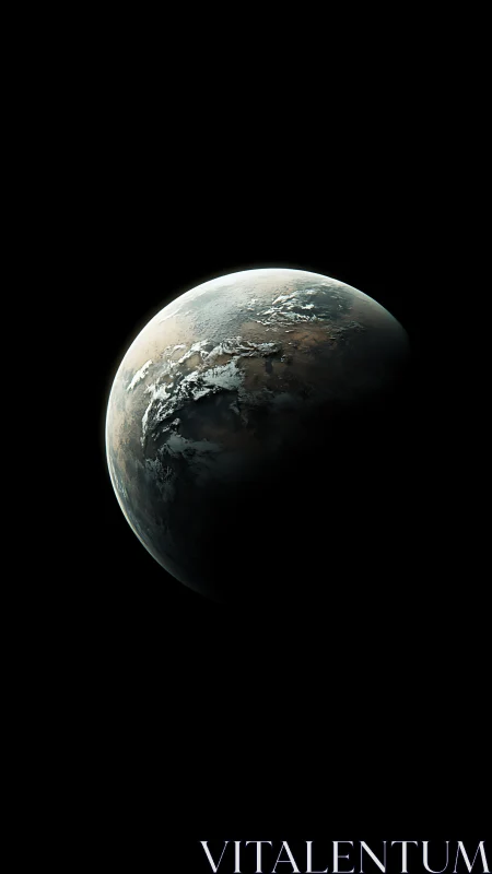 Quiet blue planet drifting in the gentle edge of starlight.