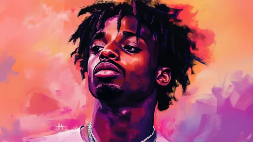 Radiant portrait of a confident young man in bold colors.