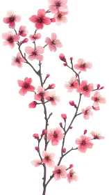 Cherry Blossoms Drift: Watercolor Dreams of Spring.