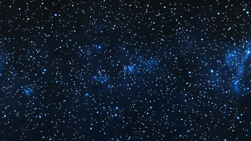 Dense blue starfield fills deep night sky with distant glow