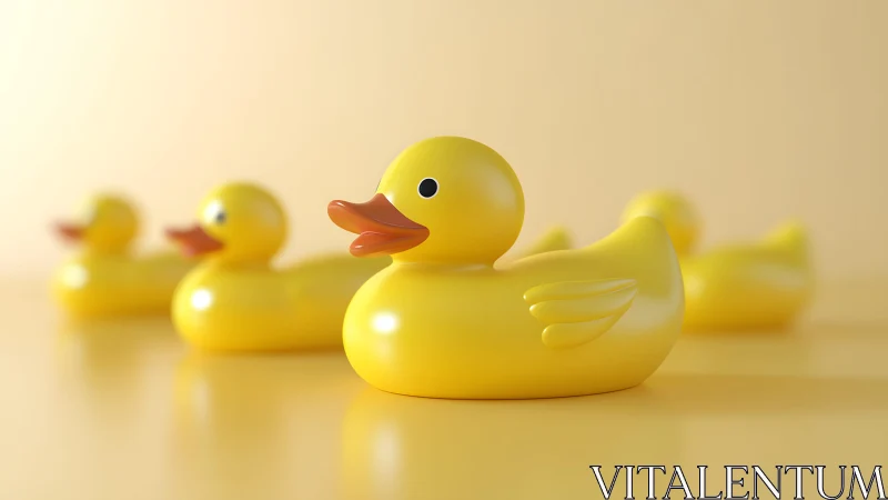 Close-up of yellow rubber duck with soft focus background, minimal style. Close-up of yellow rubber duck with soft focus background, minimal style.