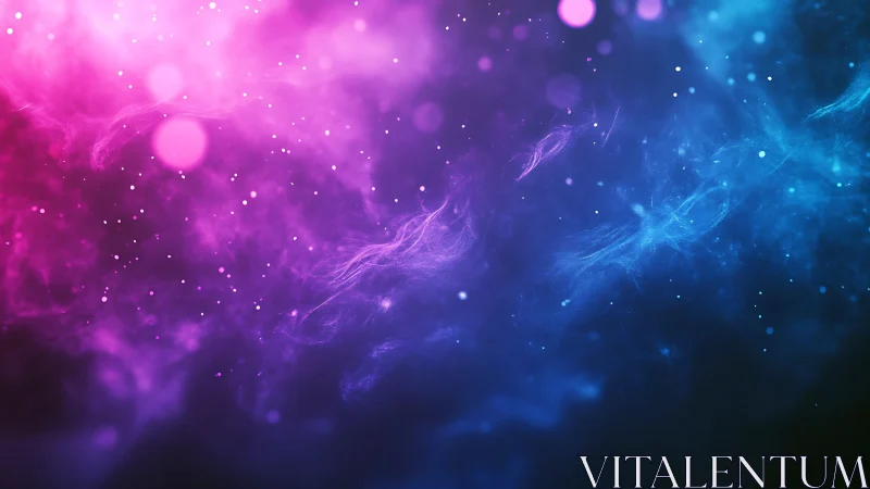 Nebula gradient field with magenta blue luminous particle drift.