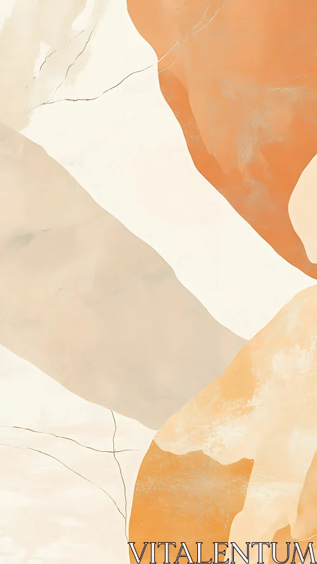 Abstract beige and orange geometric wall art background