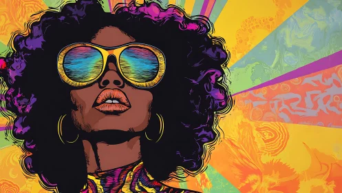 Bold retro portrait celebrates color, confidence, and groove