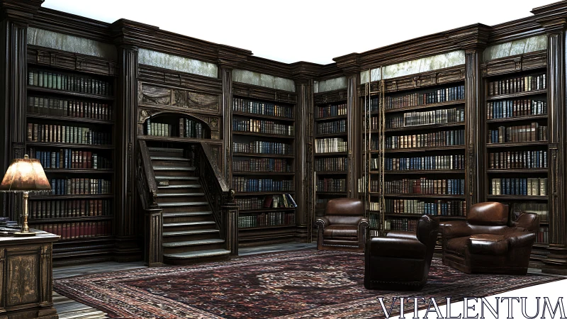 Velvet armchairs dreaming beneath towering mahogany archives.