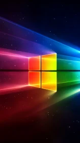 Nebula window slices rainbow light through a quiet cosmos