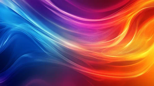 Color gradient waves blend blue, magenta, and orange light