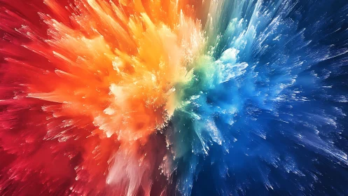 Vibrant Explosion of Colorful Paint in Abstract Digital Art Style.