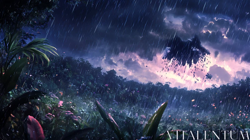 Storm-lit rainforest panorama captures ominous floating mass