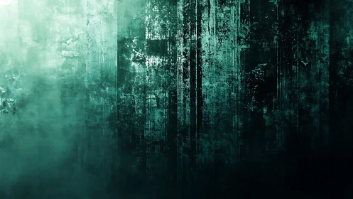 Grungy Teal Abstract Texture With Vertical Streaks And Faded Edges.