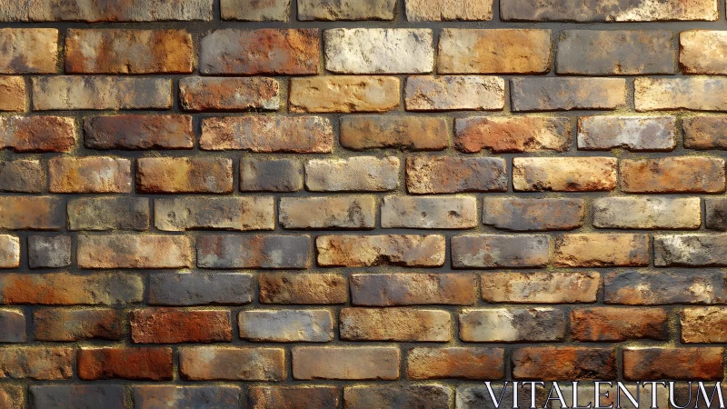 Rustic red and brown brick wall texture in natural lighting.
