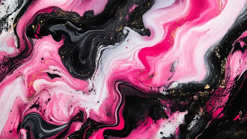 Velvet nebula rivers in pink, black and gold collision.