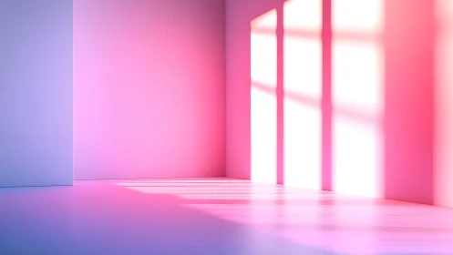 Neon sunrise room where quiet walls learn to glow loud.