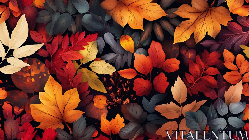 Crimson and gold autumn leaves create a cozy seasonal tapestry