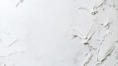 Impasto white plaster texture reveals directional palette strokes