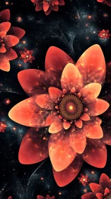 Fractal nebula blossom with recursive luminous petal structures.