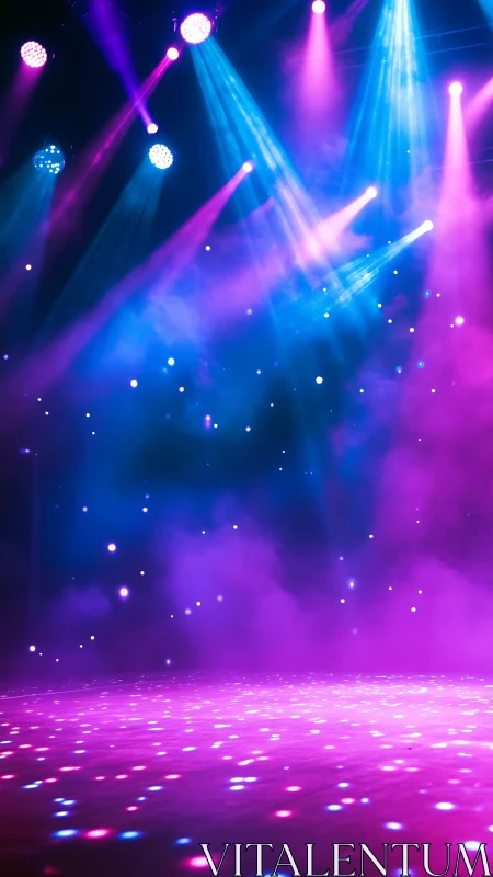 Colorful stage lights glowing over a dreamy dance floor.